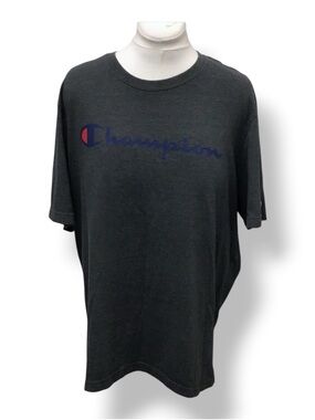 Champion Mens Authentic Athletic-wear Short Sleeve Logo Graphic Tee Charcoal 2XL